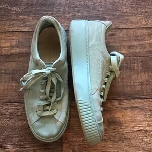 Puma Basket Platform Reset Suede Sneaker Aruba Blue Size 9